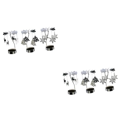 ABOOFAN 6 Stk Hot Swivel Kerzenhalter Engel Votivkerzenhalter Teelichter Weihnachtstisch Weihnachtskerzenkarussell Kerzenhalter Herzstück Metall Schreibtisch Rotieren Weihnachtsbaum von ABOOFAN
