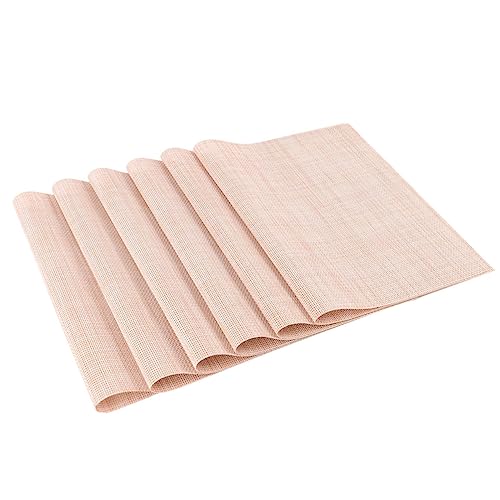 ABOOFAN 6 Stück Dämmplatten Matten drinnen Unterlage Beständig Gericht isoliert Heimische Tischmatte Tischset PVC Tischsets Seilbilder des Rutschstands PVC -Taschen Polyester Beige von ABOOFAN