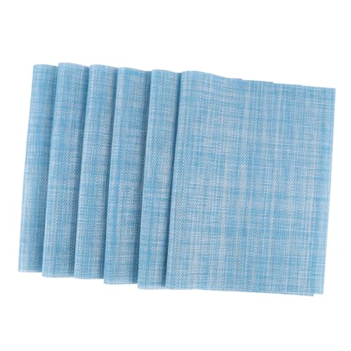 ABOOFAN 6 Stück Dämmplatten Rechteck Tischmatten modern isoliert Unterlage Hitze Tischsets für Restaurants Heimische Tischmatte Seilbilder des Rutschstands Tischset PVC Polyester Blau von ABOOFAN