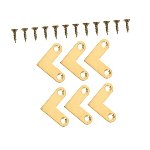 ABOOFAN 6 Stück Eckwinkel aus Massivem Messing Flache Winkelverbinder für Möbel und Bilderrahmen Verstärkte Eckhalter Robust und Dekorativ für Rahmen und Heimwerkerprojekte ABOOFAN 6 Stück Eckwinkel aus Massivem Messing Flache Winkelverbinder für Möbel und Bilderrahmen Verstärkte Eckhalter Robust und Dekorativ für Rahmen und Heimwerkerprojekte von ABOOFAN