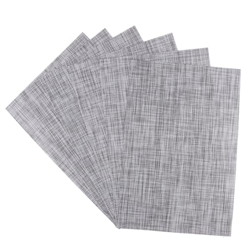 ABOOFAN 6 Stück Hitze isoliert Beständig Isolierung Tischmatte Esstischdekor Matten Seilbilder des Rutschstands Tischsets für Restaurants PVC -Taschen Tischset PVC Polyester Grau von ABOOFAN
