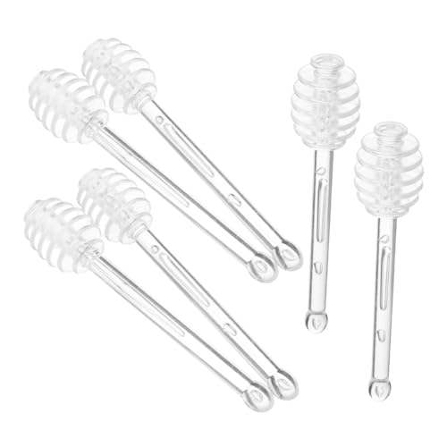 ABOOFAN 6 Stück Teiliges Honiglöffel Transparent Honigstabs mit Honigwaben Design Vielseitige Rührstäbe für Honig Sirup Marmelade für Partys Hochzeit und von ABOOFAN