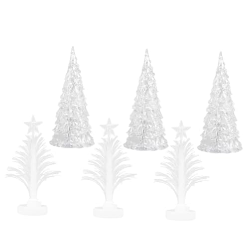 ABOOFAN 6 Stück Teiliges Kleine Weihnachtsbaum Deko mit Farbwechselnden LED Lichtern Tischdekoration für Zuhause Tragbare Weihnachtsbeleuchtung für Desktop und Festliche von ABOOFAN