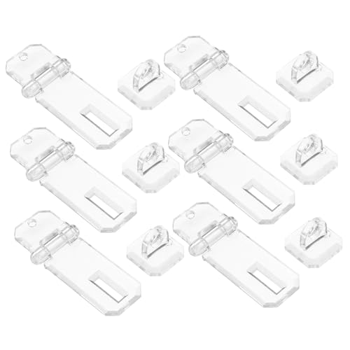 ABOOFAN 6 Stück Teiliges Mini Acryl Schloss Transparent Leichter Verschließbarer Scharnierverschluss für Vitrinen Kratzfestes Displaybox-zubehör für Schranktüren von ABOOFAN