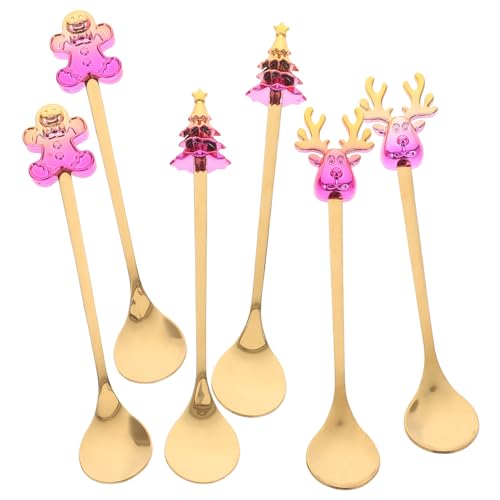 ABOOFAN 6 Stück Teiliges Weihnachtslöffel Set aus Kreative Dessert und Teelöffel für Festliche Anlässe Design Langlebig Weihnachtsgeschenk für Frauen von ABOOFAN