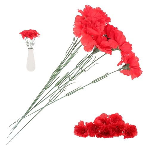 ABOOFAN 7 KüNstliche Nelken-Picker, 37 cm GroßE KüNstliche Nelken Als VasenfüLler, Simulierte Seidenblumen Zum Muttertag, Zur BlumenstraußHerstellung von ABOOFAN