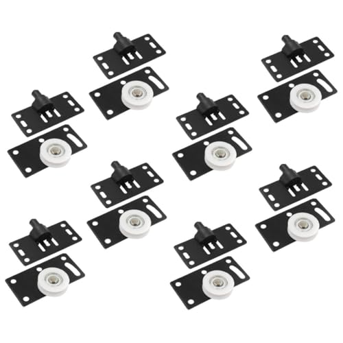 ABOOFAN 8 Paare Schranktür Rollenlaufräder aus Metall Geräuscharm Schwere Schwarze Nylon Laufrollen Schiebetür Ersatzräder für Möbel Robust Langlebig für Kleiderschrank und Schrank von ABOOFAN