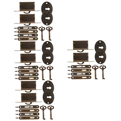 ABOOFAN 8 Sätze Hardware-zubehör Für Holzkisten Dekorative Antike Schlösser Vorhängeschlossverriegelung Sicherer Schlosswechsel Holzkastenschlösser Kleines Schloss Zinklegierung Schlüssel von ABOOFAN