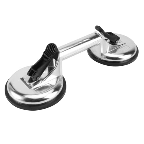 ABOOFAN Aluminiumlegierung Glassauger Klauen Saugheber Handgriff Fester Halt für Glas Fliesen und Glatte Oberflächen Rutschfester Griff Sicherheitsschloss Vielseitig Einsetzbar für von ABOOFAN