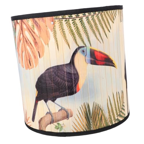 ABOOFAN Bambus Lampenschirm Vintage Retro Pendelleuchte Lampenabdeckung mit Dekorativem Muster für Wohnzimmer Esszimmer Beleuchtung Rustikale Leuchte mit Leichtem Langlebigem Design von ABOOFAN