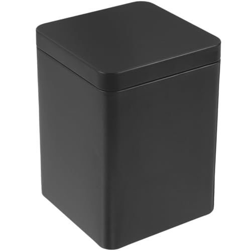 ABOOFAN Quadratische Tee-Vorratsdosen, Metall-Küchenbehälter mit luftdichtem Deckel, leeres Vorratsglas für losen Tee, Kaffeebohnen – 8 x 8 x 11 cm von ABOOFAN