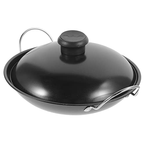 ABOOFAN Bratpfanne Mit Spirituskocher Doppelohrtopf Camping-pfanne Paella-kochpfanne Brattopf Umrühren Beschichtete Pfanne Herdpfanne Asiatischer Wok Mit Deckel Rostfreier Stahl Südkorea von ABOOFAN