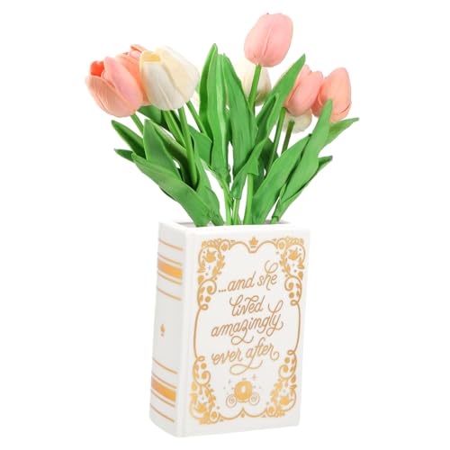ABOOFAN Buchförmige Keramik Vase Für Trockenblumenarrangements Und Dekoration Geeignet Für Hochzeiten Valentinstag Und Weihnachtsdekorationen Als Für Zuhause Und Büro ABOOFAN Buchförmige Keramik Vase Für Trockenblumenarrangements Und Dekoration Geeignet Für Hochzeiten Valentinstag Und Weihnachtsdekorationen Als Für Zuhause Und Büro von ABOOFAN