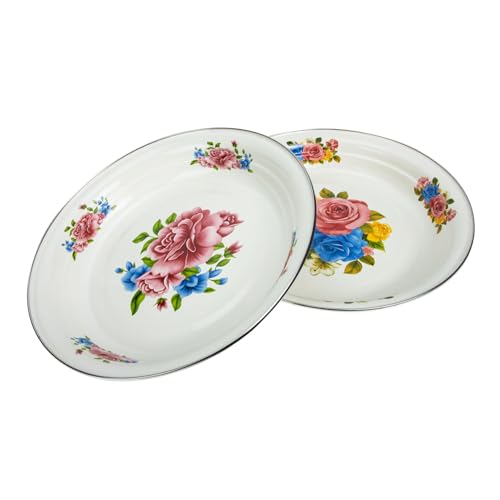 ABOOFAN Chinesisches Emaille-teller-set Im Retro-stil Leicht Zu Reinigen Zum Servieren Von Tee Früchten und Snacks Heimdekoration. von ABOOFAN