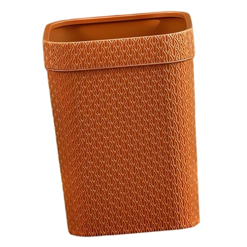 ABOOFAN Dekorativer Müllbehälter ohne Deckel Imitation Rattan Gewebt Vielseitiger Abfalleimer für Büro und Zuhause Öffnung Modernes Design für Wohnzimmer Küche Badezimmer von ABOOFAN