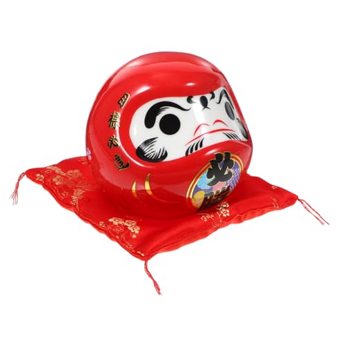 ABOOFAN Dharma-Ei-Verzierung Segen-Ei-Figur Japanisches Ornament Bookshelf Decor bücherregal Dekoration Becher Wohnkultur Japanische Daruma-Statuen Daruma-Puppe Keramik Fu-Wort Münze Baby von ABOOFAN