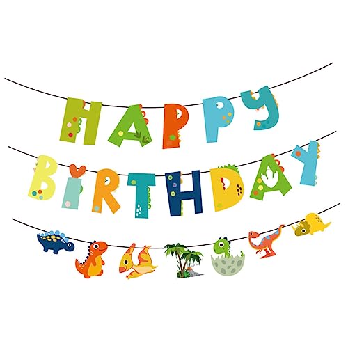 ABOOFAN Dinosaurier Geburtstag Banner Niedliche Deko für Jungen und Mädchen Geburtstagsfeierdekoration für Dinosaurier Mottopartys Vielseitig Einsetzbar für Zuhause oder Restaurants von ABOOFAN