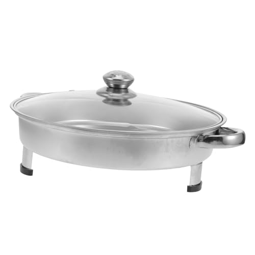 ABOOFAN Edelstahl Buffetwärmer mit Glasdeckel Rundes Buffet Tablett Speisenwärmer Servierplatte für Catering Hotelrestaurant und Outdoor Buffet Food Holding Plate ABOOFAN Edelstahl Buffetwärmer mit Glasdeckel Rundes Buffet Tablett Speisenwärmer Servierplatte für Catering Hotelrestaurant und Outdoor Buffet Food Holding Plate von ABOOFAN