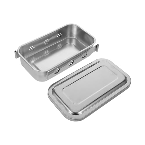 ABOOFAN Edelstahl Desinfektionsschale mit Deckel und Loch Chirurgisches Instrumenten-tablett Medizinischer Organizer Robustes Steriles Tablett für Praxis Perforiert von ABOOFAN