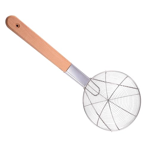 ABOOFAN Edelstahl Ölfilter Schaumlöffel mit Langem Griff Durchmesser Hitzebeständig Langlebig Feinmaschiges Sieb zum Abtropfen und Filtern von Speiseöl für Küche Fritteuse Gemüse Fleisch von ABOOFAN