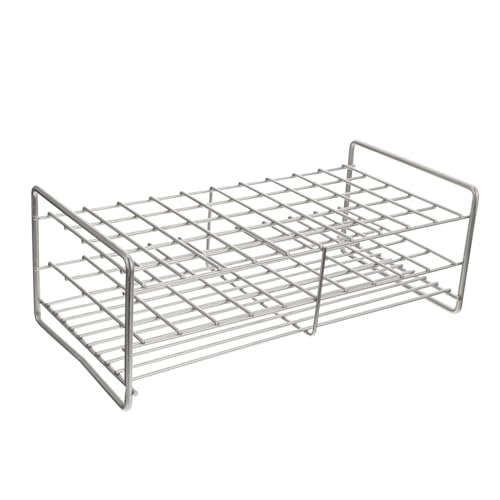 ABOOFAN Edelstahl Reagenzglasständer mit Quadratischen Löchern Stabiler Leichter Laborhalter für Teströhrchen Rostfrei Rutschfest Platzsparend Praktischer Laborsupport für Saubere von ABOOFAN