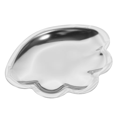 ABOOFAN Edelstahl Schmuckschale Muschelform Schmuckablage Schmuck Organizer Schmucktablett Schlüsselablage Multifunktionales Kleines Tablett für Ringe Ohrringe Kosmetik und Accessoires von ABOOFAN
