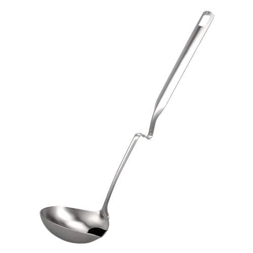ABOOFAN Edelstahl Suppenkelle mit Ölfilter Lange Schöpfkelle mit Anti hitze griff Küchenlöffel zum Servieren von Suppe und Hot Pot Leicht zu Reinigen und Praktisch für Täglichen Gebrauch von ABOOFAN