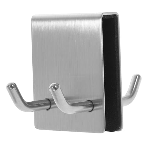 ABOOFAN Edelstahl Türhaken zum Einhängen Doppelseitig Prong Kleiderhaken für Jacken Handtücher Taschen Rutschfest mit Schutzpolster Rostfrei Abnehmbar als Organizer für Glas und von ABOOFAN