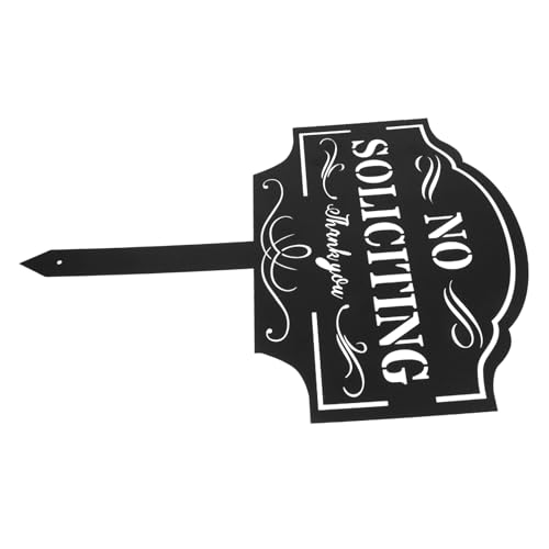 ABOOFAN Eisen Gartenschild No Soliciting Warnschild mit Pfahl für Außenbereich Garten Terrasse Elegantes Design Einfache Montage Dekoratives Warnschild für Außenbereich ABOOFAN Eisen Gartenschild No Soliciting Warnschild mit Pfahl für Außenbereich Garten Terrasse Elegantes Design Einfache Montage Dekoratives Warnschild für Außenbereich von ABOOFAN
