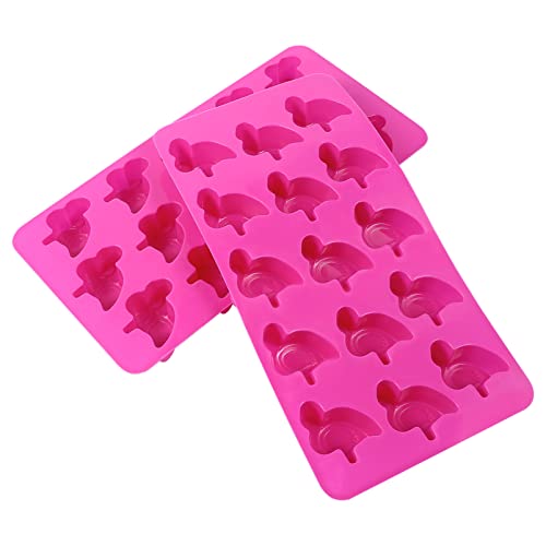 ABOOFAN Eiswürfel Hawaii 2Pcs 15- Hohlraum Flamingo Silikonform Hawaii Party Eiswürfel Herstellung von - Nahrungsmittel- Silikonschokoladenform Tropical Party Baking Accessoire (Zuf?llige) von ABOOFAN
