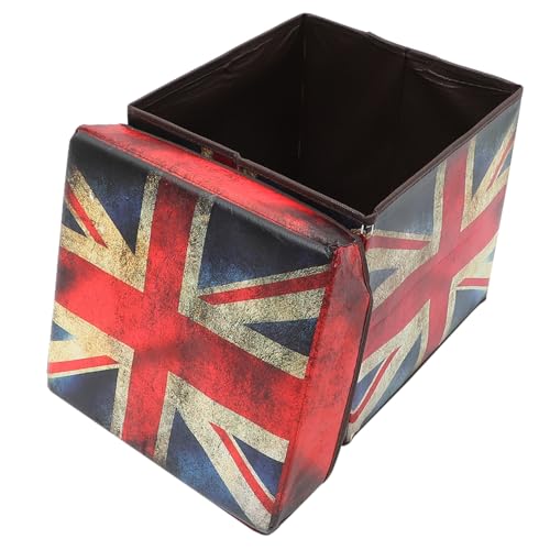 ABOOFAN Faltbarer Aufbewahrungs hocker mit Union Jack Flaggenmotiv Multifunktionaler Sitzhocker und Stauraumbox Klappbar und Platzsparend für Wohnzimmer Schlafzimmer und Kinderzimmer ABOOFAN Faltbarer Aufbewahrungs hocker mit Union Jack Flaggenmotiv Multifunktionaler Sitzhocker und Stauraumbox Klappbar und Platzsparend für Wohnzimmer Schlafzimmer und Kinderzimmer von ABOOFAN