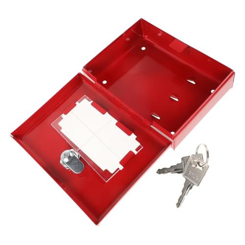 ABOOFAN Feuertürschlüsselkiste Schlüsselhalter montiert Container groß Schlüsselversteck Feuerlöscherschrank Nottürschlosskästen Behälter für Kleinigkeiten Key Lockbox Eisen rot von ABOOFAN