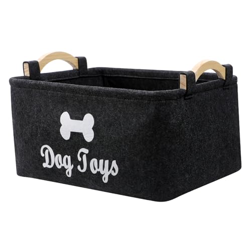 ABOOFAN Filz Aufbewahrungskorb für Hundespielzeug mit Holzgriff Faltbarer Haustier Spielzeugorganizer für Decken und Futter Geräumiger Stabiler Pet Toy Organizer Schwarz ABOOFAN Filz Aufbewahrungskorb für Hundespielzeug mit Holzgriff Faltbarer Haustier Spielzeugorganizer für Decken und Futter Geräumiger Stabiler Pet Toy Organizer Schwarz von ABOOFAN