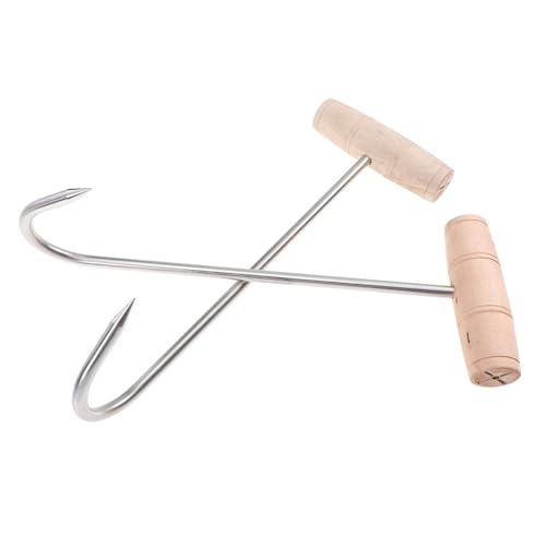 ABOOFAN 2stücke Edelstahl Fleischhaken Mit Holzgriff T-förmige Haken Für Fleischverarbeitung Für Metzgereien Und Jäger ABOOFAN 2stücke Edelstahl Fleischhaken Mit Holzgriff T-förmige Haken Für Fleischverarbeitung Für Metzgereien Und Jäger von ABOOFAN