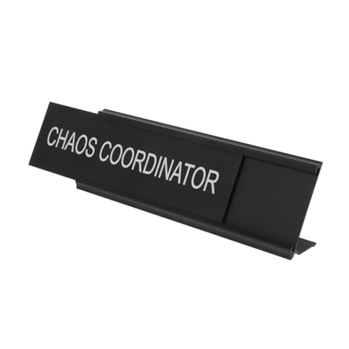 ABOOFAN Förmiges Aluminium Schreibtischschild für Mediatorposition Stabiles Leichtes Dekoschild Schwarzes Humorvolles Büro Namensschild Vielseitig und Tragbar für Flexible Arbeitsplätze von ABOOFAN