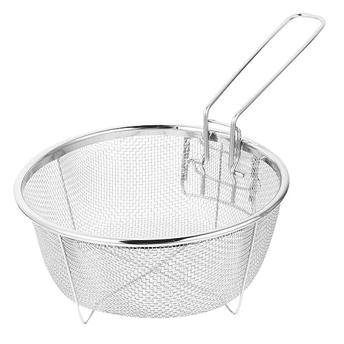 ABOOFAN Frittierkorb aus mit Faltbarem Griff Runder Frittierkorb für Pommes Hähnchen und Snacks Vielseitig Einsetzbar Spülmaschinenfest für Fritteuse von ABOOFAN