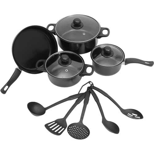 ABOOFAN Gusseisen-Töpfe Und Pfannen-Set – 7-Tlg. Antihaftbeschichtete Bratpfannen Kochtöpfe Kochgeschirr Mit Utensilien Für Die Küche Induktion Camping Eiergrill Pfannen-Set von ABOOFAN