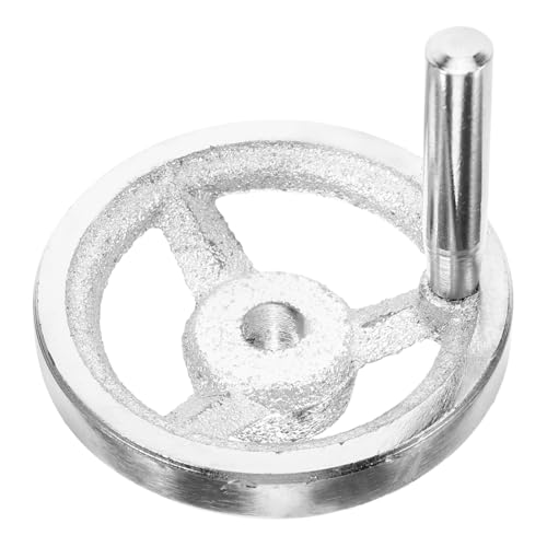 ABOOFAN Handrad Für Schlüssel Handhaben Maschinenhandradteile Rundes Handrad Zum Fräsen Drehknopf Handrad Aus Metall Rad Mit Griff Handrad Mit Drehbarem Griff Kohlenstoffstahl Silber von ABOOFAN