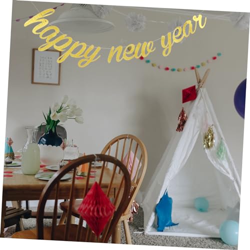 ABOOFAN Happy Year Banner Glitzer Papier Wimpelgirlande Hängend Partydekoration für Neujahrsfeier Indoor Outdoor Festlich ABOOFAN Happy Year Banner Glitzer Papier Wimpelgirlande Hängend Partydekoration für Neujahrsfeier Indoor Outdoor Festlich von ABOOFAN