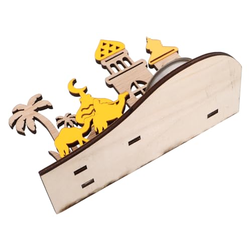 ABOOFAN Holz Ramadan Kerzenhalter mit Design Eleganter Stern Mond Kerzenständer für Tischdekoration für Eid Mubarak und Religiöse Anlässe Handgefertigt aus Hochwertigem Holz von ABOOFAN
