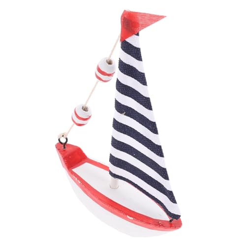 ABOOFAN Segelboot Ornament aus Holz Mediterranes Segelschiff Modell für Schreibtisch Nautisches Holzboot für Wohnzimmer Büro Rustikale Tischdekoration Hölzernes Segelboot von ABOOFAN