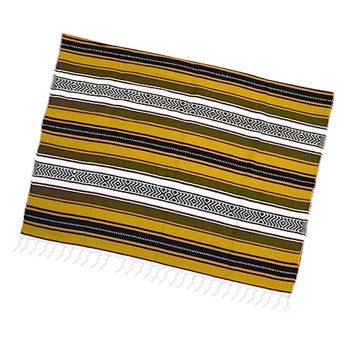 ABOOFAN Jacquard Schalmatte Couch Baumwolle Super weiche Decke Deckenüberwurf Größe gesteppt Leicht Bett bunt groß Stoff mexikanische Decke gewebte Decke Blended Cape Sofa -Decke Gelb von ABOOFAN