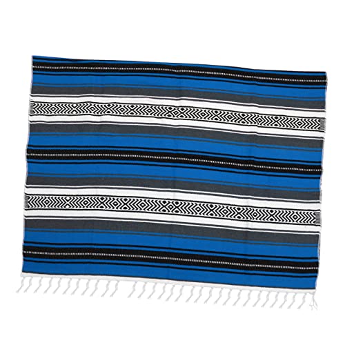 ABOOFAN Jacquard Schalmatte Sofa Blau Couch Decke Kap Flauschige Decke gepolstert Bett Matten Abdeckung Baumwolle Plüsch Leicht gesteppt mexikanische Decke Blended Cape gewebte Decke von ABOOFAN