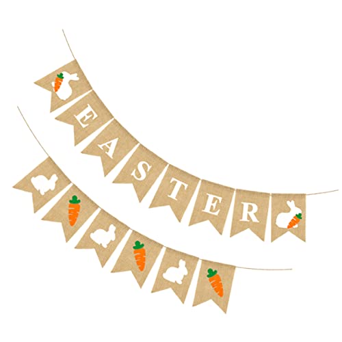 ABOOFAN Karotten Hasen Wimpel Banner aus Leinen für Festliche Ostern Dekoration für Feiern und Fotos ABOOFAN Karotten Hasen Wimpel Banner aus Leinen für Festliche Ostern Dekoration für Feiern und Fotos von ABOOFAN