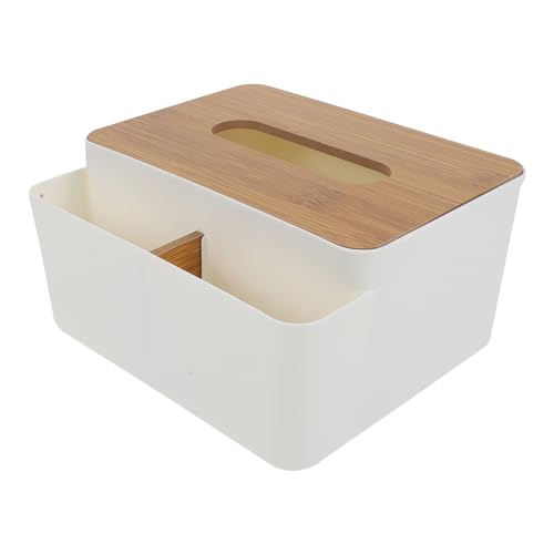 ABOOFAN Kasten Tissue-Box Schreibtisch Deko Rechteckige Taschentuchbox Halter Für Tuchboxen Taschentuchbox Rechteckig Taschentuch-Box-Abdeckung Japanischer Stil Holz Weiß Schminktisch von ABOOFAN