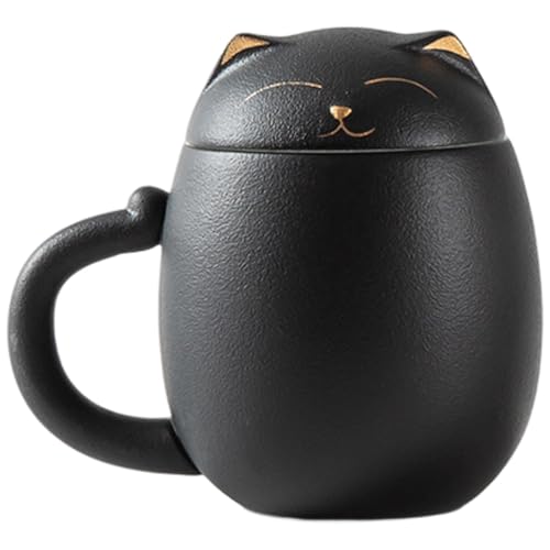 ABOOFAN 1Satz Keramische Katze Trinkbecher mit Deckel und Filter Porzellan Tasse für Tee Kaffee und Heiße Getränke für Zuhause Büro und Cafés von ABOOFAN
