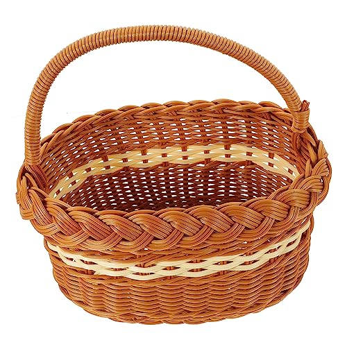 ABOOFAN Kleiner Handgefertigter Flechtkorb mit Henkel Vielseitiger Aufbewahrungskorb für Küche Obst und Picknick Dekorativer Imitations Rattan Korb für Haushalt und Garten ABOOFAN Kleiner Handgefertigter Flechtkorb mit Henkel Vielseitiger Aufbewahrungskorb für Küche Obst und Picknick Dekorativer Imitations Rattan Korb für Haushalt und Garten von ABOOFAN