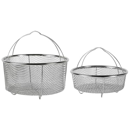 ABOOFAN Küchen Gadgets 2st Frittierkorb Aus Edelstahl Liner Ofen Fritteuse Sieb Körbe Airfryer-einsätze Zusammenklappbar Schüssel Doppelkessel Air Fryer Drahtgestell Toaster Silver Rostfreier Stahl von ABOOFAN