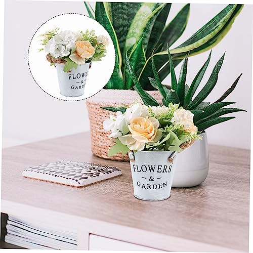 ABOOFAN Künstlicher Blumenstrauß im Metallkorb Realistisch Aussehende Gefälschte Blumen Dekoratives Kunstblumenarrangement für Wohnzimmer Tisch Büro Vielseitige Tischdekoration von ABOOFAN