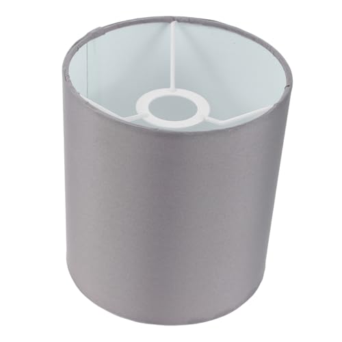 ABOOFAN Lampenschirm Aus Stoff Trommellampenschatten Zylindrischer Lampenschatten Kleiner Lampenschatten Zimmer Lampenschirm Nachttisch Tischlampe Aus Stoff Metall Grau von ABOOFAN
